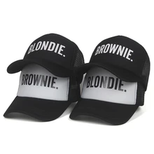 Новинка, бейсболка BLONDIE BROWNIE, бейсболка, сетчатая Кепка, женская, подарок для подруг, ее шапки, хип-хоп бейсболка