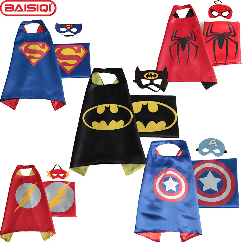 High quality Mask Cloak for boy girl Superhero Cape Halloween Xmas New Year gift Kid Birthday