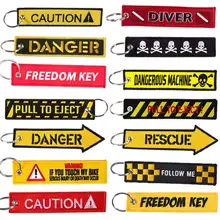 Chaveiros listrados para veículos, joias bordadas para motocicletas