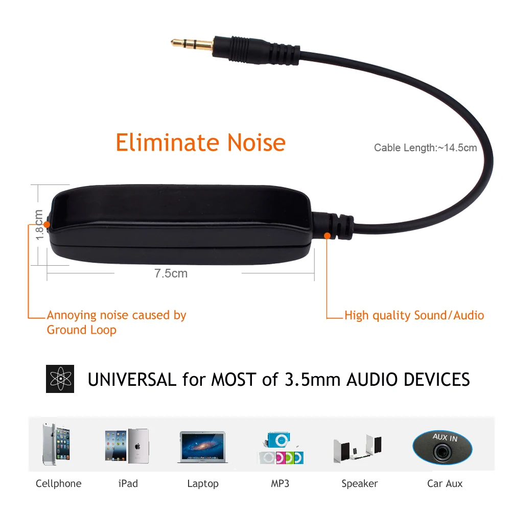 HIFI Ground Loop Isolator for Audiophile Car Noise Filter