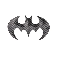 1PC Carbon Fiber Bat Batman Emblem Badge Sticker Car Accessories Fashion 3D Animal Bat Shaped Cool Car Sticker Auto Decorative