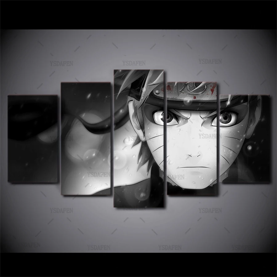

Home Decor Pictures Vintage Canvas Wall Art Modular Frame HD Printed Poster 5 Pieces Japanese Comic Naruto Ninja Painting