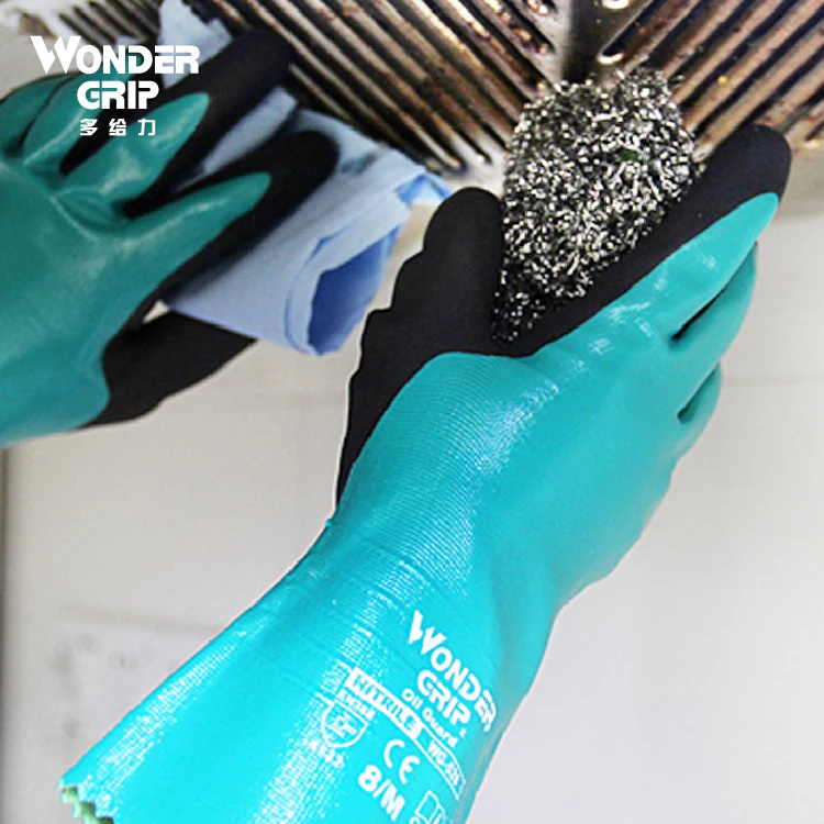 Устойчивые к химическому воздействию защитные перчатки 12 пар нитриловые полностью погруженные водонепроницаемые маслостойкие рабочие перчатки