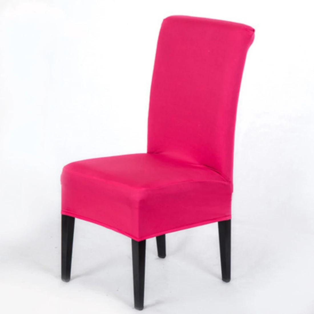 Современные эластичные чехлы на кресла обеденный Чехол Съемный Анти-грязный чехол для сидений на кухне чехлы на кресла стрейч для банкета свадьбы - Цвет: rose red