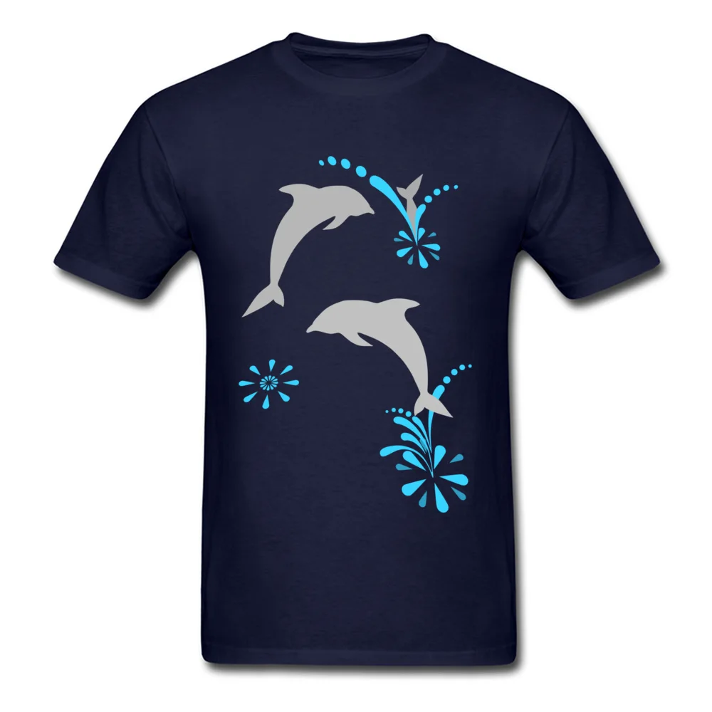 Company Adult T-Shirt Crew Neck Short Sleeve 100% Cotton Dolphins Joy T Shirt Family Tops T Shirt Free Shipping Dolphins Joy navy