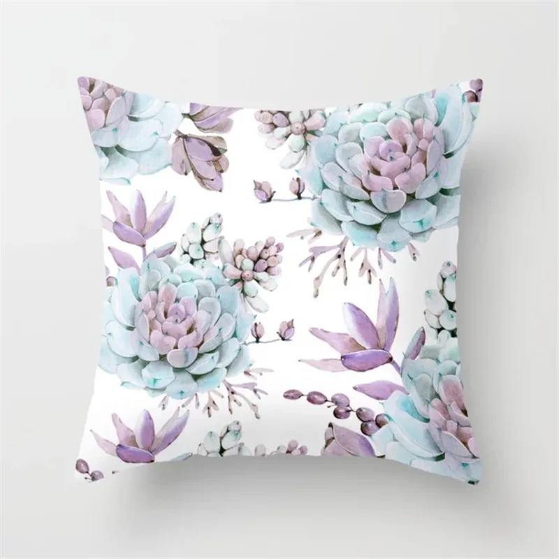 Succulent Plants Cushion Cover Cactus Series Green Plant Printed Pillowcase Multicapacity Process Throw Pillow Covers Decorative