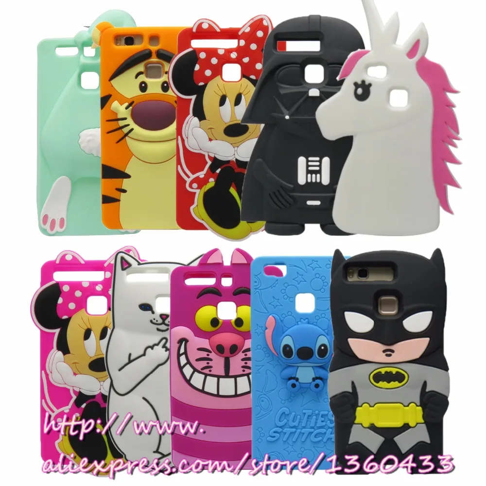 

For Huawei P9 lite Case 3D New Minnie Stitch Tiger Darth Vader Phone Case P9 lite Silicone Rubber Cover For Huawei P9 Lite