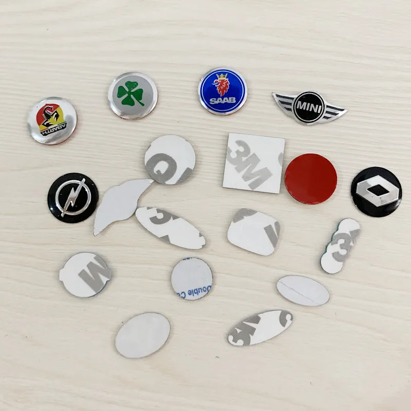 

5PCS 11mm 14MM ABARTH SAAB Black Blue Red white Key Remote Fob Emblem Badge Logo Sticker 21mm 16mm all logo Clover