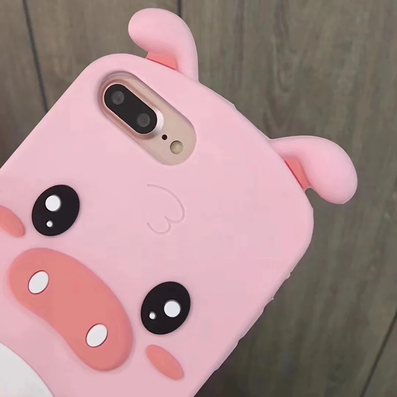 Милый мультяшный чехол с поросенком для iPhone 8 Plus 11 12 Pro Max чехлы симпатичный