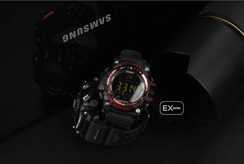 Bluetooth часы EX16 Смарт часы уведомления дистанционное управление, шагомер спортивный браслет IP67 водонепроницаемый мужские наручные часы