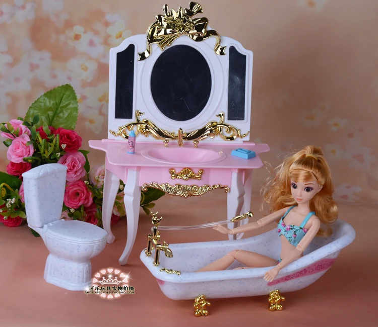 Для принцессы Барби Ванна Душ Аксессуары Ванная комната дом мебель 1/6 bjd Кукла Аксессуары Детская игрушка подарок