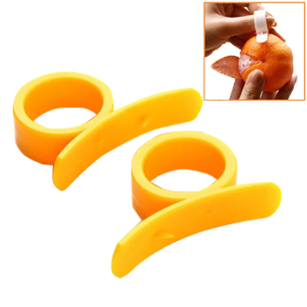

10pcs Fruit Tool Creative Kitchen Gadgets Plastic Orange Peeling Tool With Ring Open Orange Peeler Finger Type Cleverly