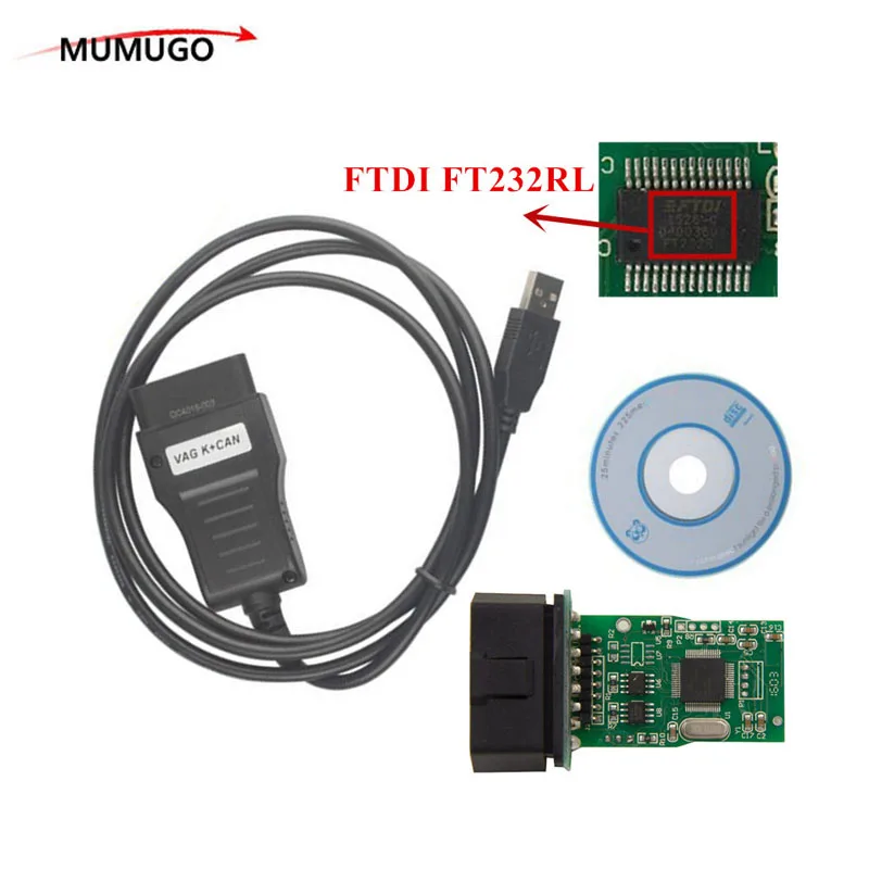 

For VW VAG K+CAN COMMANDER 3.6 With FTDI FT232RL Chip VAG 3.6 OBD OBD2 Diagnostic Cable For Odometer Correction