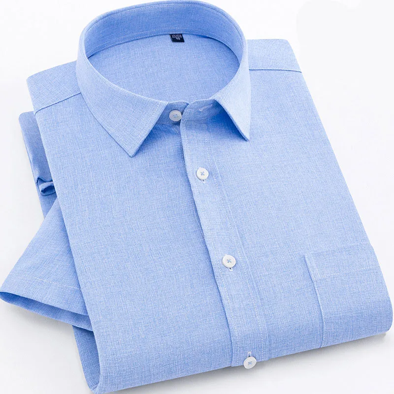 

2019 Summer New Arrival Short Sleeve Men Dress Shirts Plaid/Solid Man Formal Shirt Male Camisa Causal Shirts Outwear