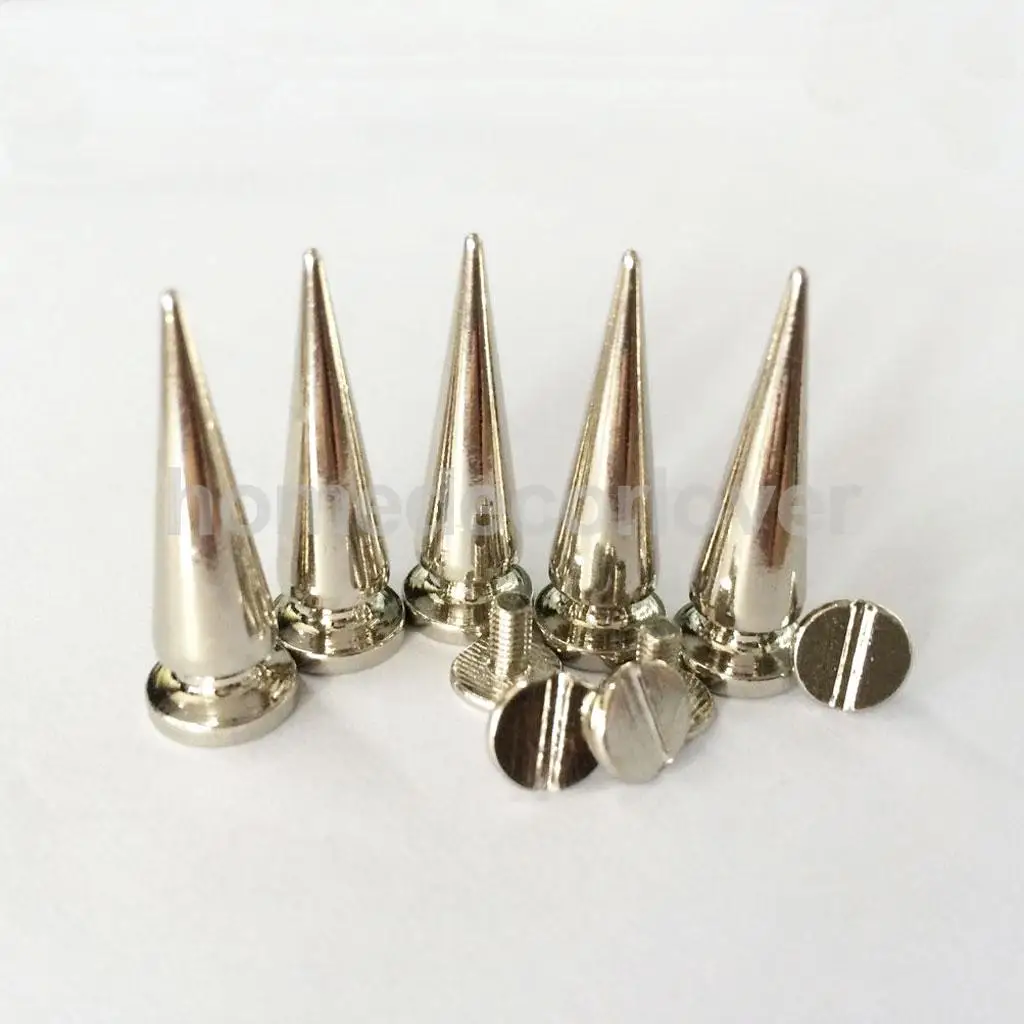 10pcs Copper Cone Screw Stud Leather Craft Spike Rivets Shoe Clothing Decoration