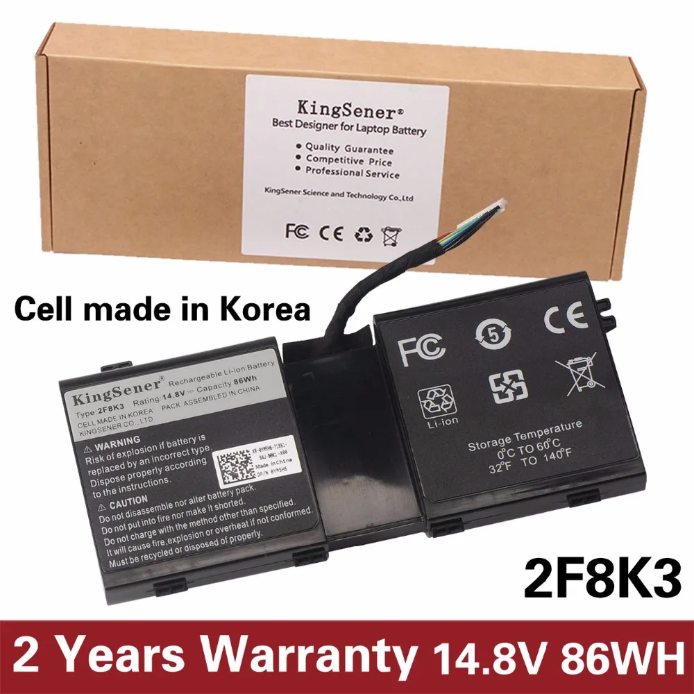 KingSener Korea Cell New 2F8K3 Laptop Battery for DELL Alienware 17 18(ALW18D 1788) M18X M17X R5