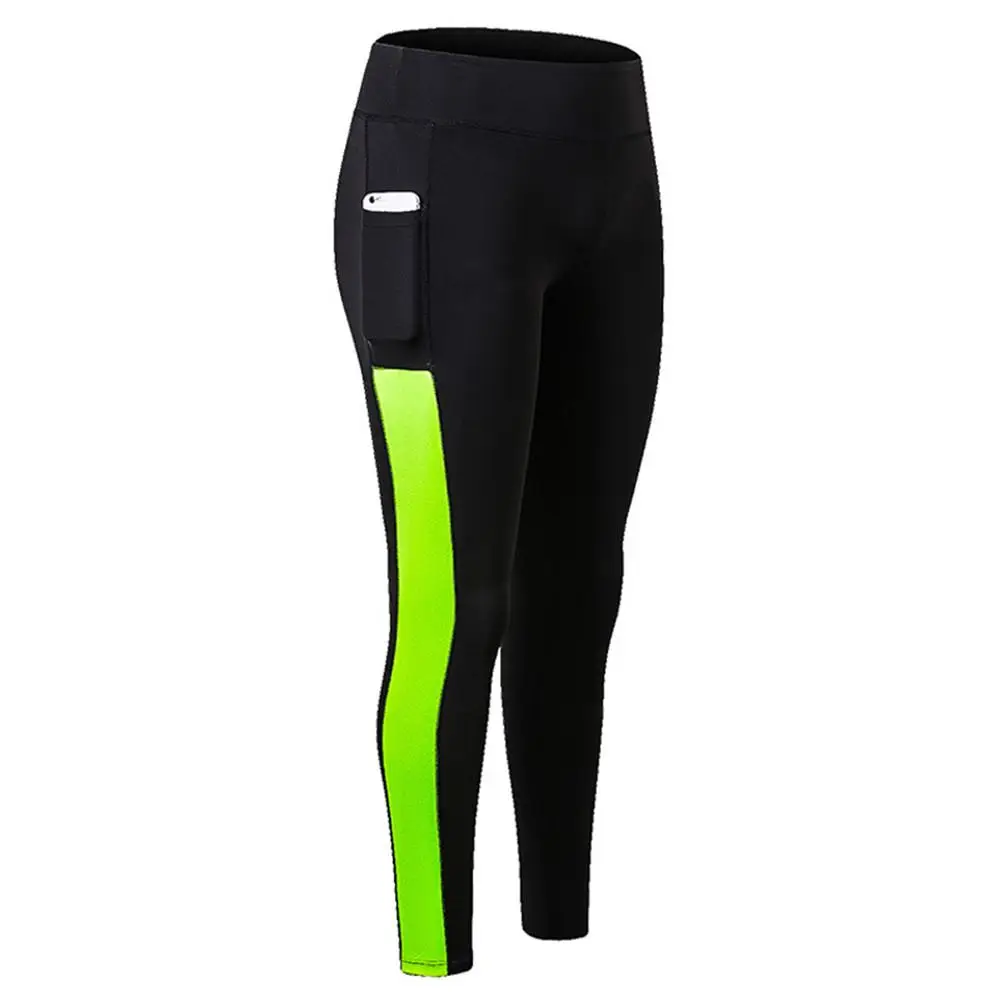 Женские спортивные штаны для фитнеса, йоги, спортивные штаны с отстроченными карманами, леггинсы для спортзала, тренировки, облегающие штаны для женщин - Цвет: Green
