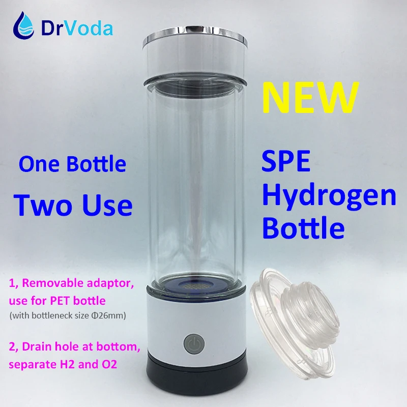

New SPE/ PEM Hydrogen Rich Generator Water Ionizer Bottle with Drain Hole Seperate H2 and O2 High Pure hydrogen PET bottle Use