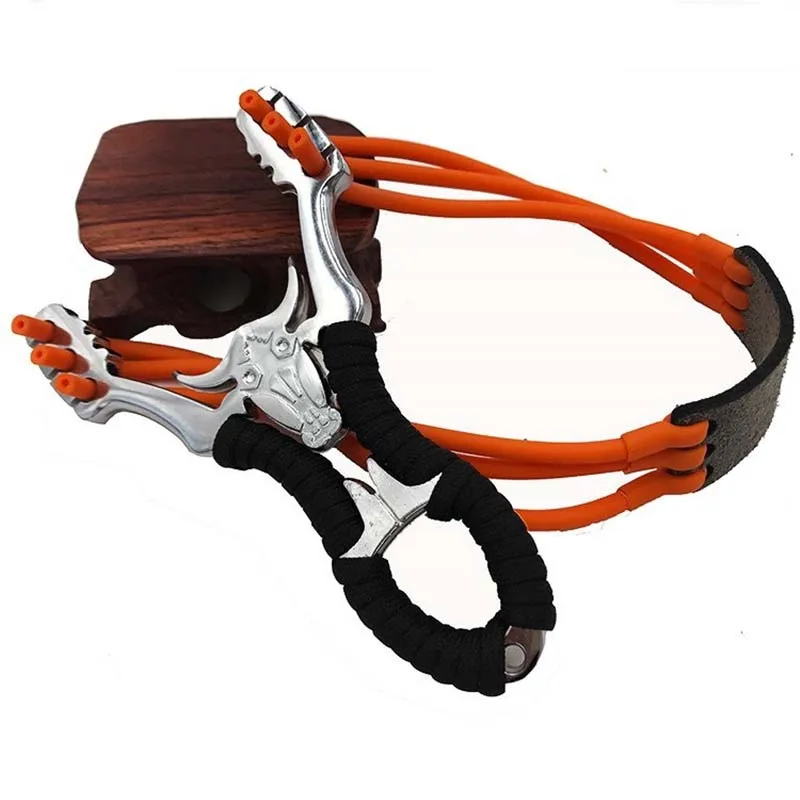 Powerful Alloy Slingshot Hunting Thick Wrist Band Catapult Sports