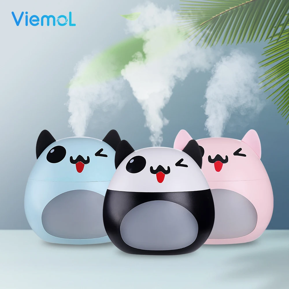 

Viemol 200ML USB Air Humidifier Ultrasonic Adorable Pet Mini Humidifier With 7 Color LED Light Mini USB Fan For Home