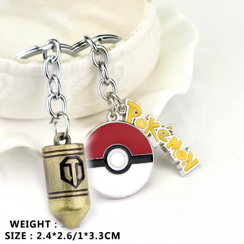 Russian Wot Game World of Tanks Bullet KeyChain Pokemon Keychain Fairy Keychain cartoon jewelry