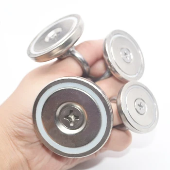 

HYSAMTA 1pcNeodymium magnet super strong powerful circle Ring salvage magnetic fishing permanent NdfeB hook holder sea equipment