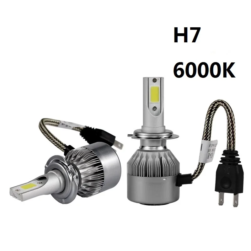 PAMPSEE C6 H7 H4 светодиодный светильник H13 H11 H1 9005 9006 HB3 H3 COB 72 Вт 7600LM автомобильный