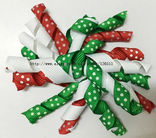 

Christmas Hair Bow Clips Xmas korker bows korker hair bow colorful corker hair clips mix color boutique korker bows
