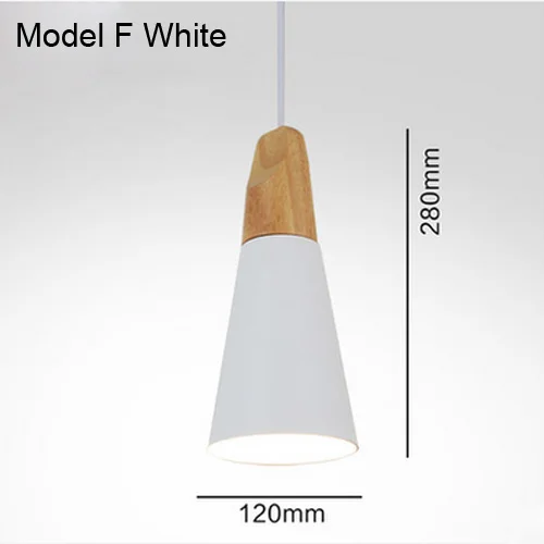 Современный окрашенный алюминиевый абажур, подвесной светильник для кофейни, столовой, подвесной светильник, шнур 1-1,5 м, провод E27 110*240 в - Цвет корпуса: Model F White