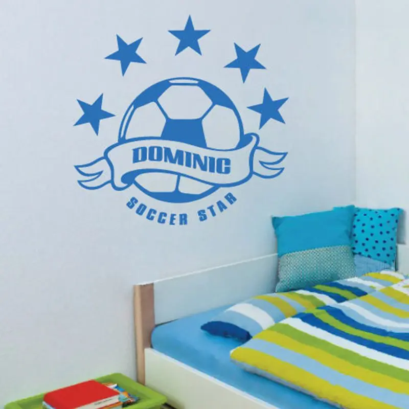 Football Sticker Name Soccer Decal Kids Room Posters Vinyl Wall Decals Car Parede Decor Mural | Дом и сад