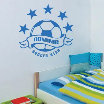 

Football Sticker Name Soccer Decal Kids Room Posters Vinyl Wall Decals Car Parede Decor Mural Football Sticker