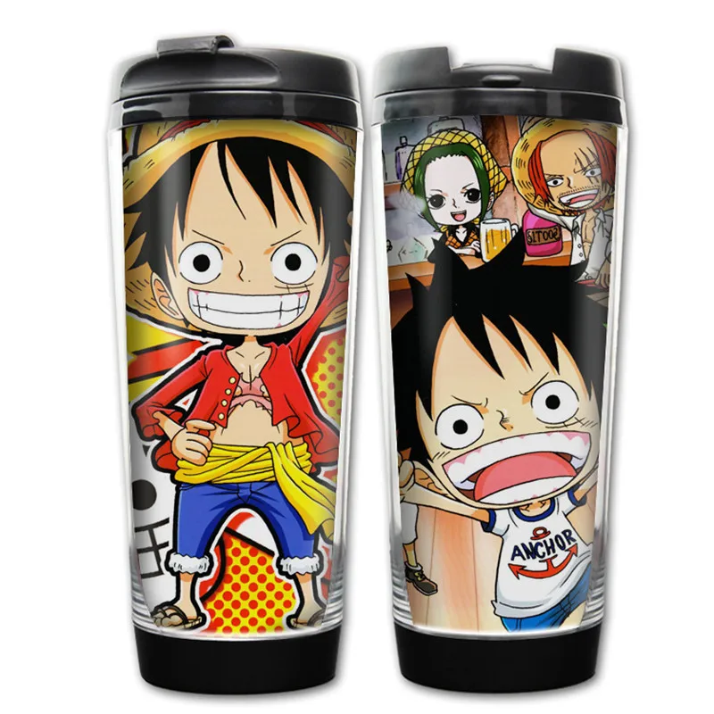 

400ML Anime One Piece Luffy Ace Designer Plastic Water Bottle Drinkware Outdoor