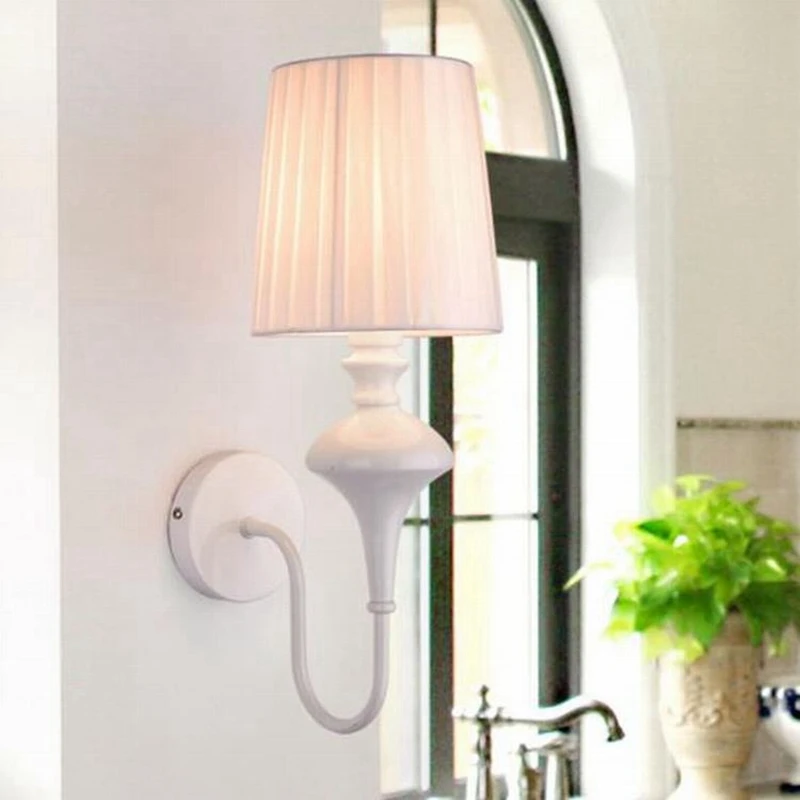American Fabric Lampshade Modern Wall Lamp Hotel Home Decoration Light for Corridor Balcony Bedroom Bedside Living Room Light (5)