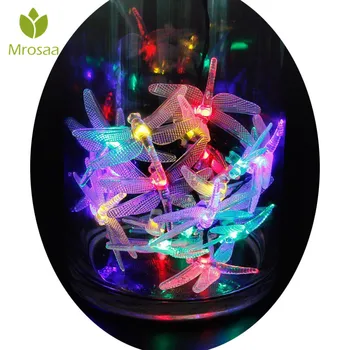 

Mrosaa Christmas 20 LED Dragonfly String Lights Colorful Solar Powered Night Light Garden Home Party Decor Outdoor solar Lamp