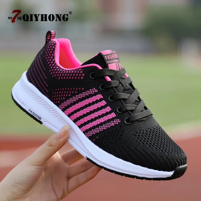 

2018 QIYHONG Fast Delivery Women Casual Shoes Fashion Breathable Walking Mesh Shoes Sneakers Women Tenis Feminino