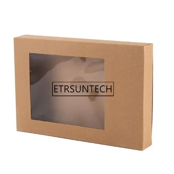 

100pcs Big Size Brown Paper Boxes With Window Party Favors Packaging Gift Box 29x20x4.5cm