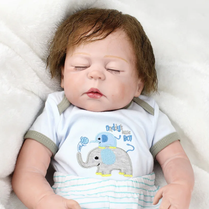 2" 57 см полный Силиконовый reborn baby doll новорожденный мальчик bebe reborn menino bonecas детская Подарочная игрушка куклы reborn