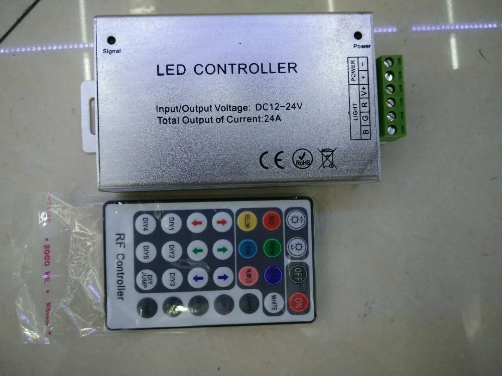 DC12-24V Беспроводной RF SMD RGB Светодиодный светильник 24A, 288 Вт диммер Дистанционно управляемый контроллер, 28/20Key пульт дистанционного