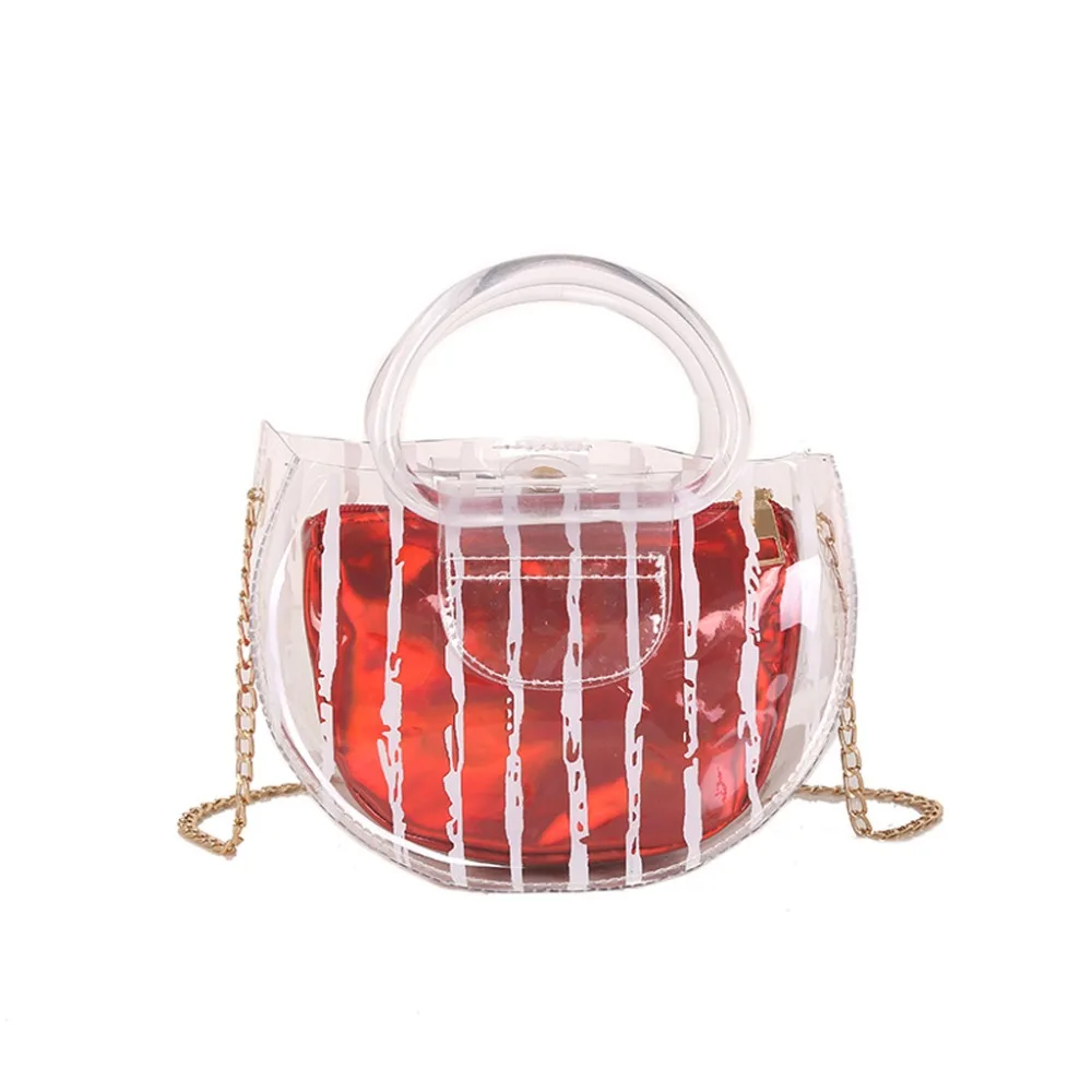 

Shoulder bag Korean fashion ladies casual transparent sequins transparent jelly Messenger bag bucket beach bags women bags A1