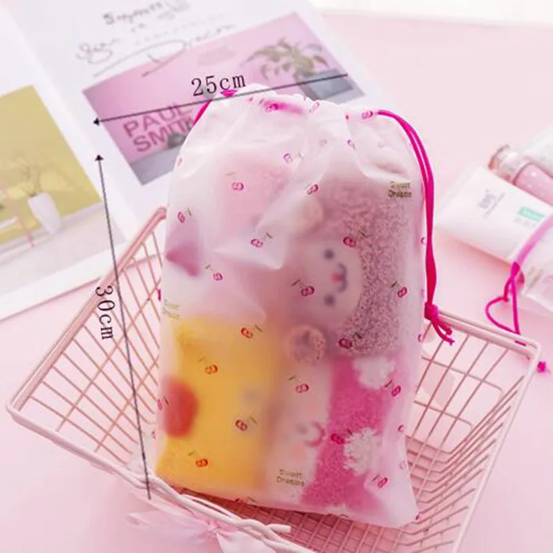 السفر شفافة فرك الكرز التجميل حقيبة حقيبة مستحضرات تجميل النساء سستة المكياج حمام المنظم كيس التخزين غسل الزينة عدة