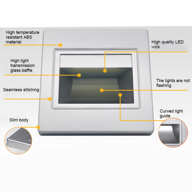 

High LED Recessed Wall Luminaire Step Light 1.5W Recessed Lamp for Staircase Corridor LG66