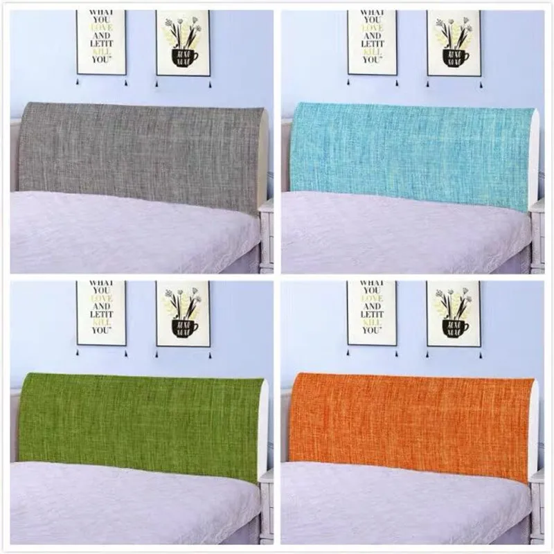 

Modern Brief Style Solid Imitation Linen Elastic Cloth Dust-proof Bed Head Cover/ Protective Cover Customizable Grey/Orange