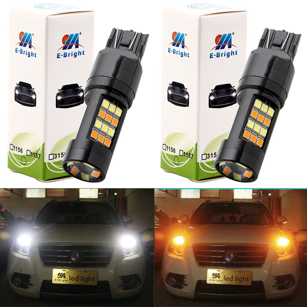 YM E-Bright 2 шт. 7443 2835 42 SMD T20 W21/5 Вт 12 В Светодиодные Автомобильные лампы переключаемые