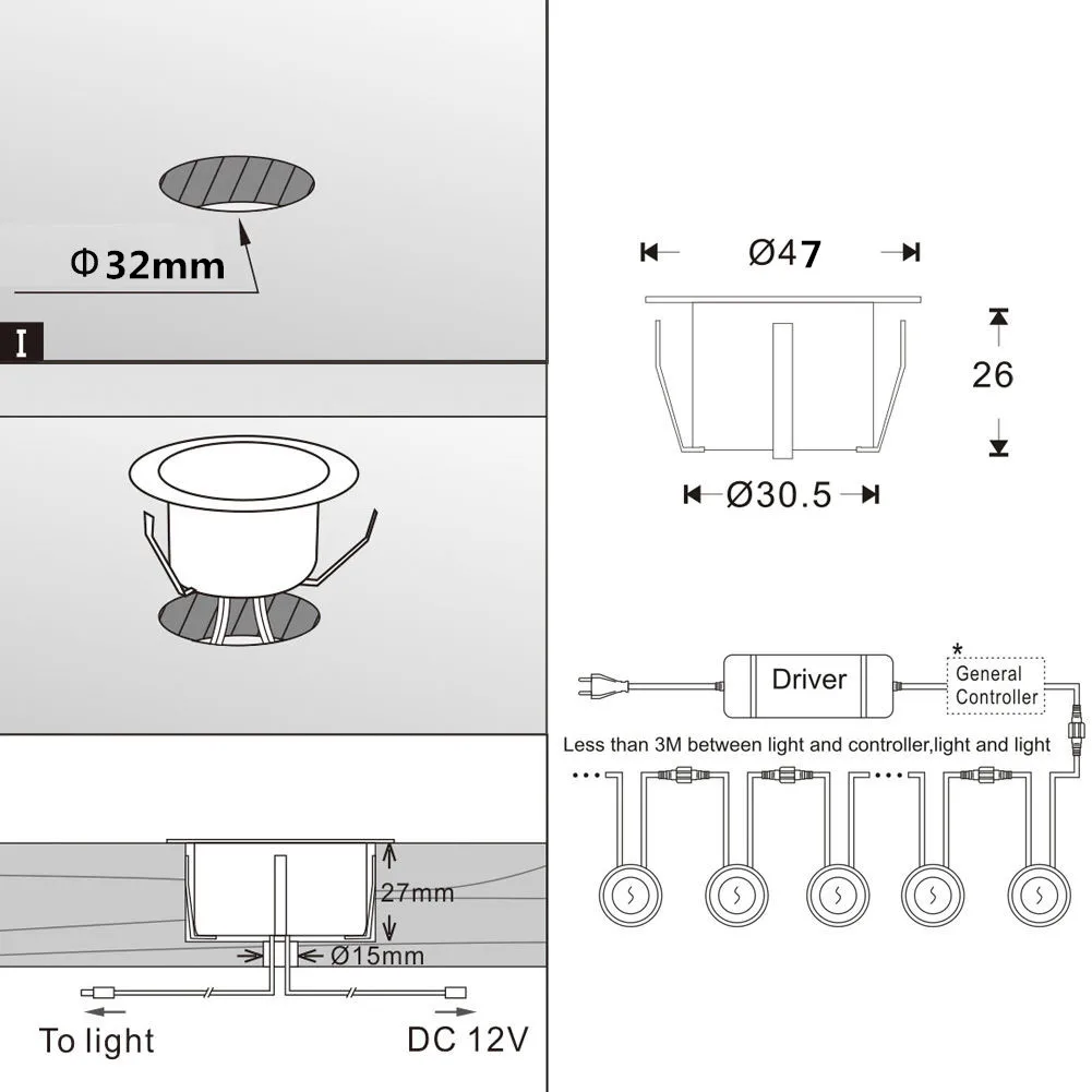 Lote Cobreação Aplicativo Wi-fi Rgbww Cor Mutável Temporizador Controlador Dimmer Led Pátio Convés Passo Ferroviário Intradorso Calçada Luzes 10 Pçs - 47mm 7 Pátio Convés Passo Ferroviário Intradorso Calçada luzes