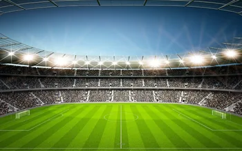 

7x5FT Daylight Football Soccer Field Goal Stadium Audience Platform Custom Photo Studio Backdrop Background Vinyl 220cm x 150cm