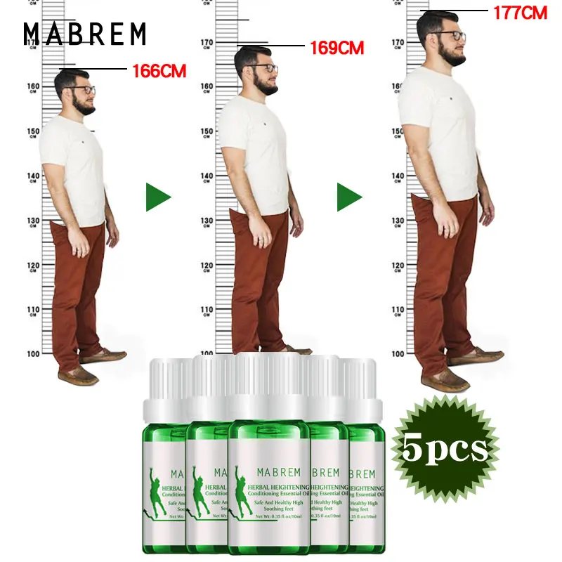 

5PCS MABREM Height Increasing Essential Oil Conditioning Body Grow Taller Essential Oil Soothing Foot Health Promot Bone Growth