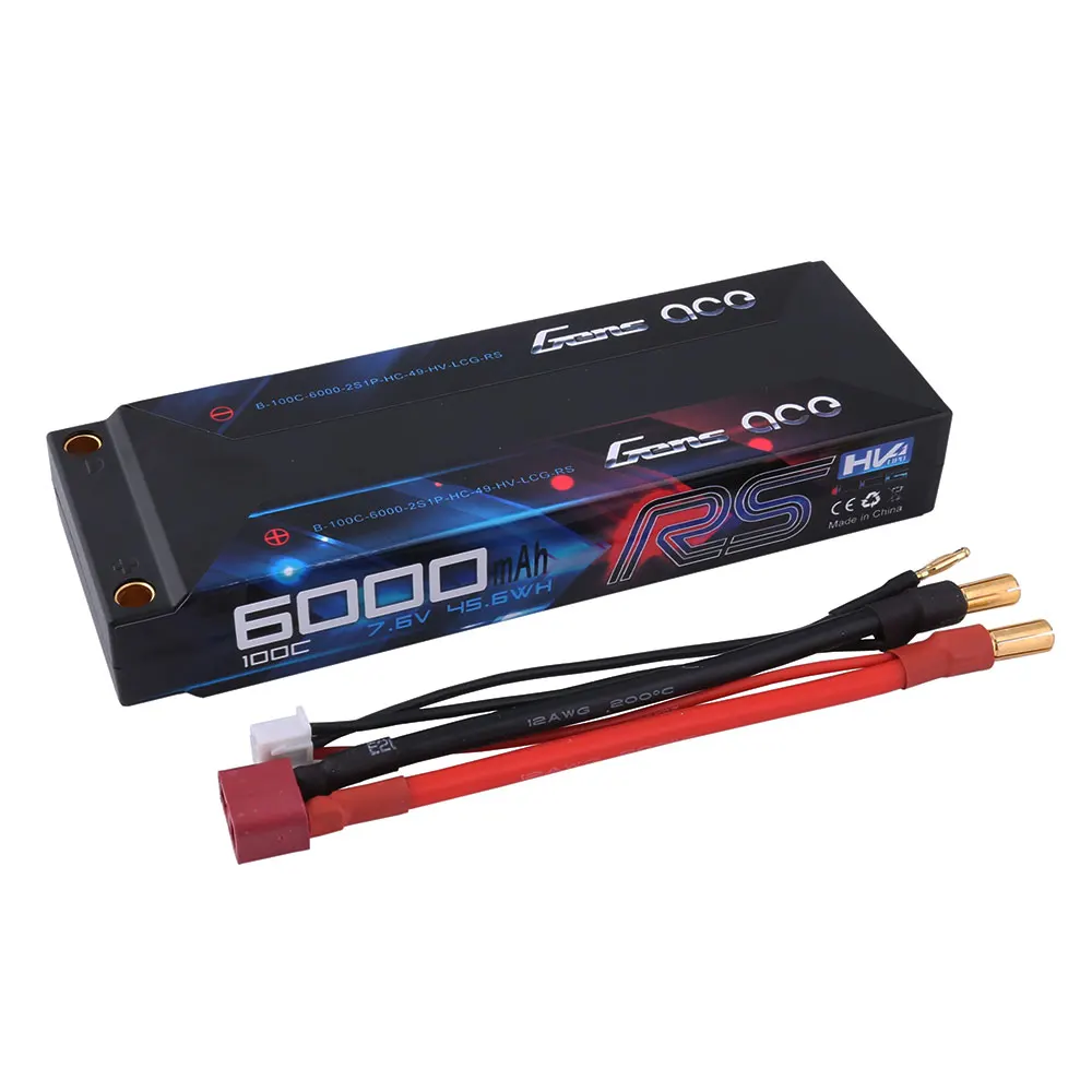 Gens ace Lipo батарея 7,6 V 6000mAh батарея 2S 100C-200C T вилка батарея для 1/8 1/10 Stampede Радиоуправляемые модели автомобилей IFMAR гоночный аккумулятор