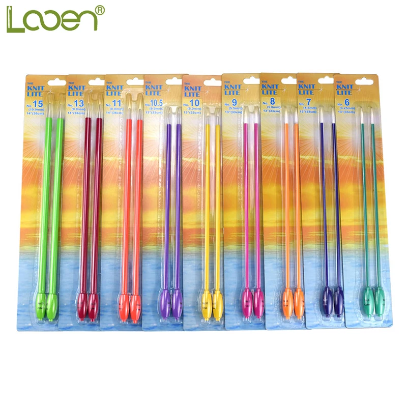 

Looen LED Knitting Needles Light Up Crochet Hook Set Single Point Straight Plastic Knitting Needles Yarn Knit Tool Accessories