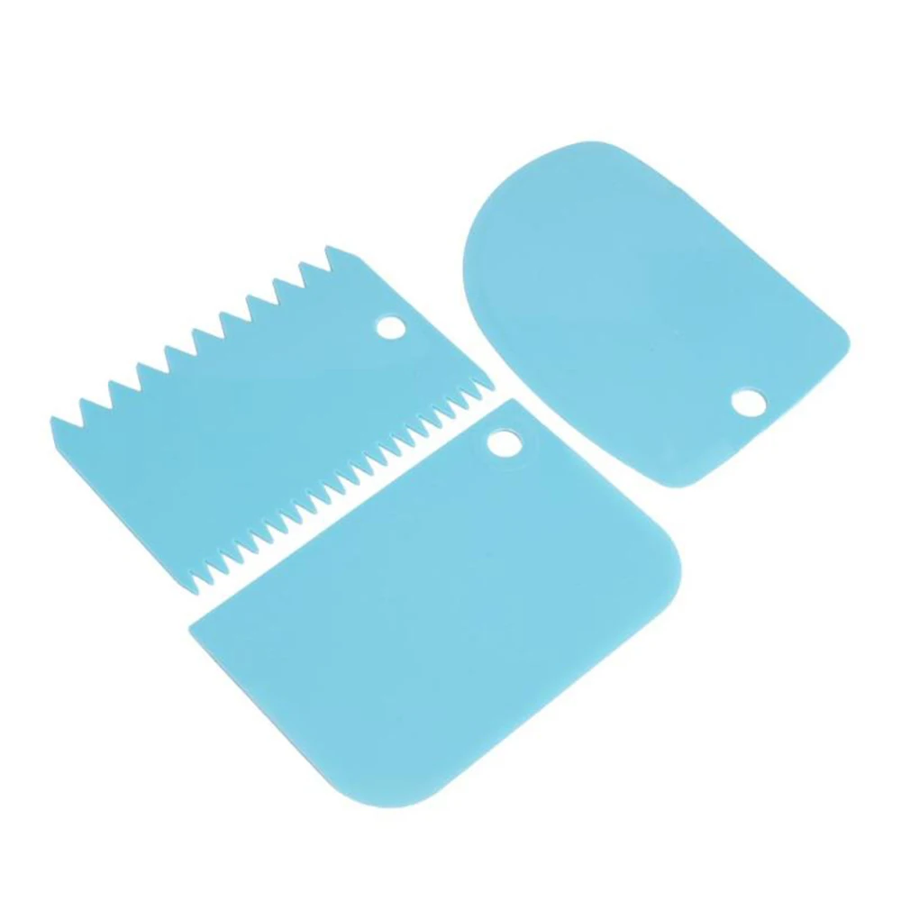 

New Arrivals 3Pcs Plastic Dough Cake Fondant Scraper Cake Decorating Baking Pastry Smoother Cream Scraper Kitchen Tools