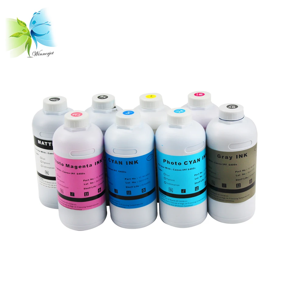

1000ML per bottle WINNERJET 8 colors dye ink for Canon iPF 6400s printer high quality ink pfi-106 PFI-206